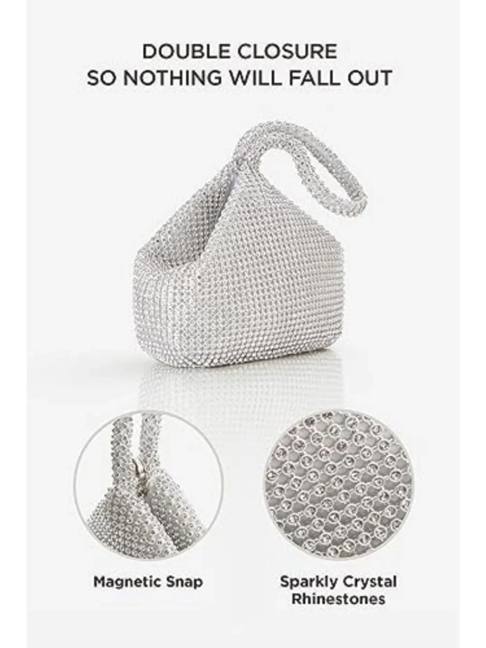Sparkly Rhinestone Clutch Bag | Triangle Glitter Evening Purse for Parties